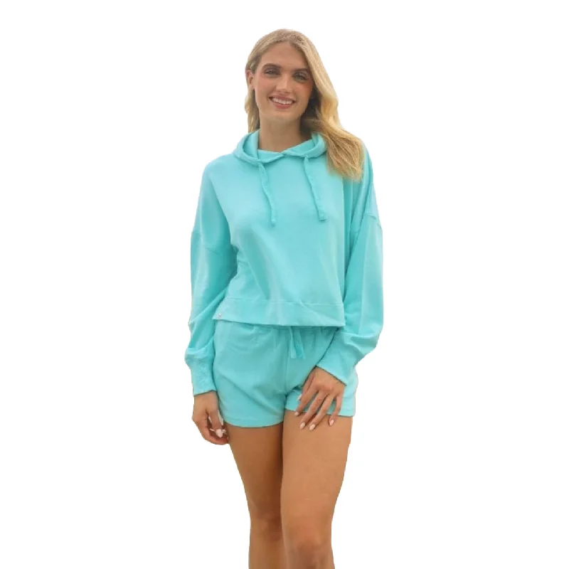 Simply Southern Ladies Sea Green Cropped Pullover Hoodie 0124-HD-CRP-SEA Boxy Neck Sweater Simply Southern Ladies Sea Green Cropped Pullover Hoodie 0124-HD-CRP-SEA Boxy Neck Sweater