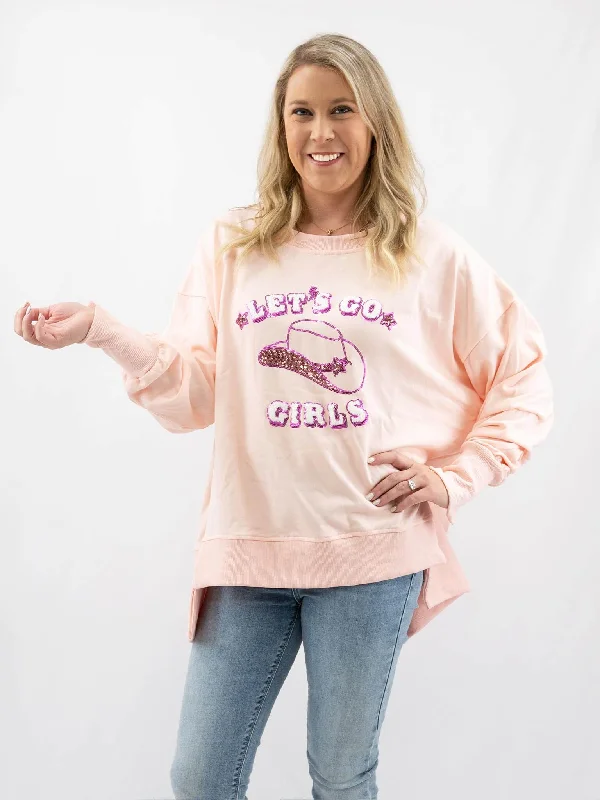 Blush Let's Go Girls Sequin Pullover Boyleg Sleeve Pullover