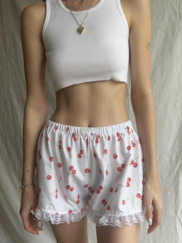 Home Lace Splicing Leggings For Outer Wear Printed Thin Spring And Summer Shorts Stylish Sweat-Proof Leggings