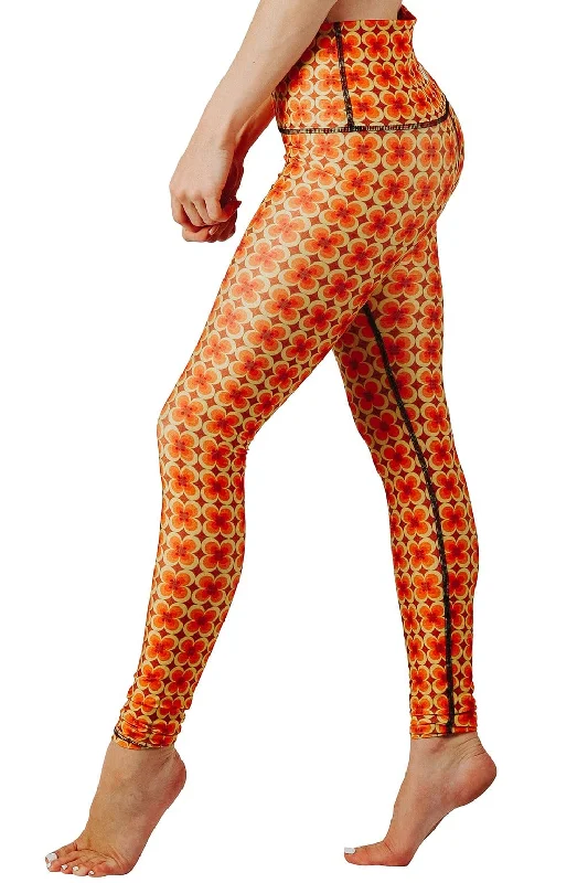 Groovy Girl Printed Yoga Leggings Fashionable Leather-Look Leggings