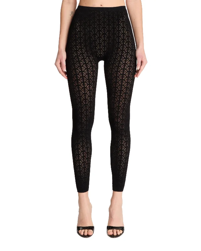 Leggings Neri In Maglia Con Pizzo Trendy Digital Print Leggings