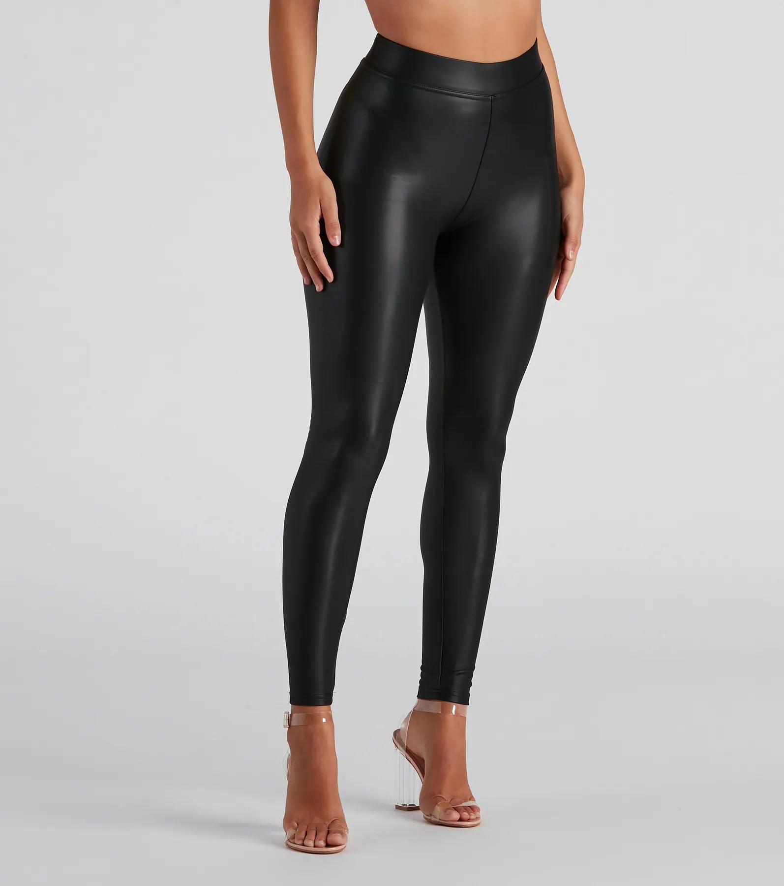 Can't Help It PU Leggings Comfortable Leggings with Pockets