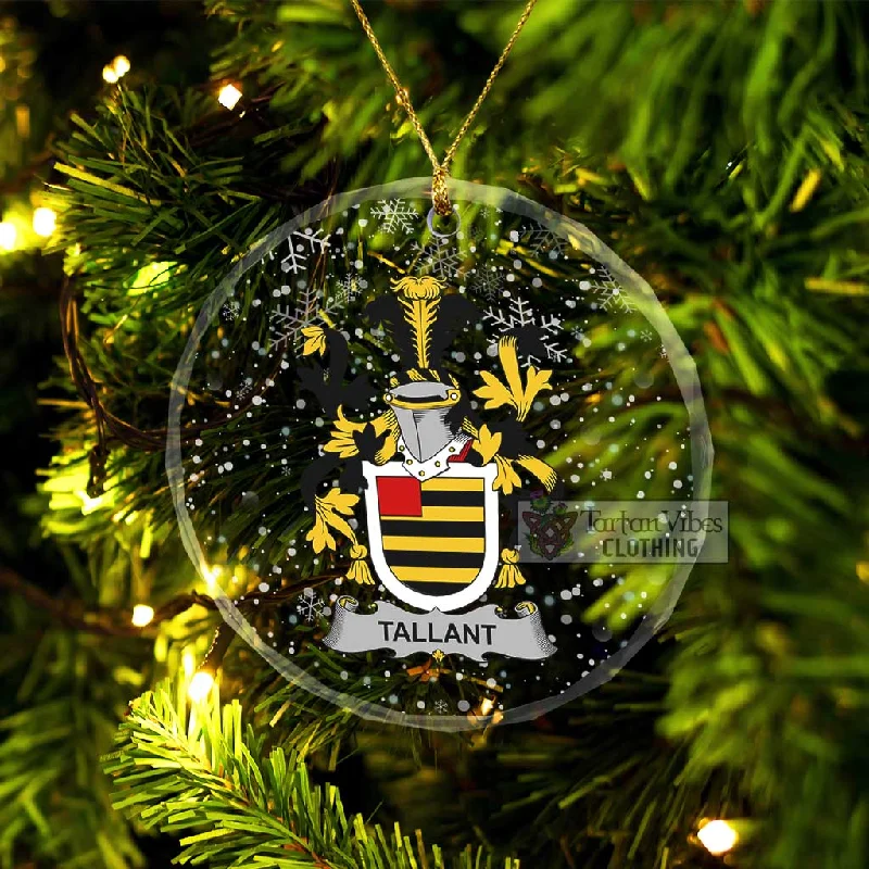 Tallant Irish Clan Christmas Glass Ornament with Coat of Arms Front Pockets Side Pockets Patch Pockets