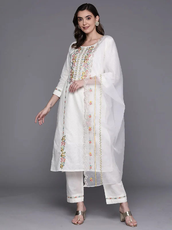 Women's Kurta With Trousers & Dupatta - Indo Era Trousers versatile all-occasion