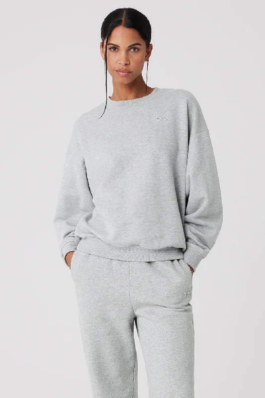 Accolade Crew Neck Pullover - Athletic Heather Grey Short Sleeve Top