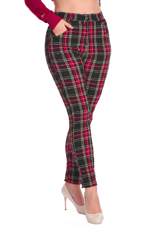 Banned Apparel - Power Black/Tartan Trouser Trousers Leisure Comfortable