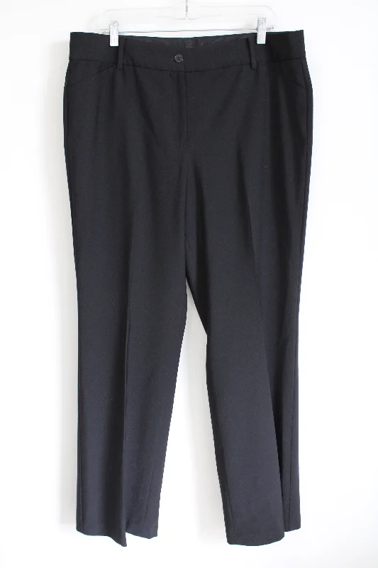 NEW Talbots Black Straight Leg Trouser Pant | 16 Trousers Brand Named