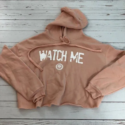 Watch Me Fleece Crop Top Hoodie Knit Fabric Woven Fabric Fleece Fabric