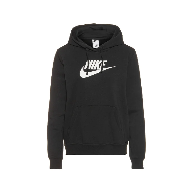 W NSW Club Fleece Logo Pullover Hoodie 'Black' Hoodie with Zipper Placket Modern Functional