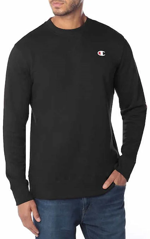 Champion Men's French Terry Crewneck Pullover Sweatshirt, Black, M Open Front Cardigan