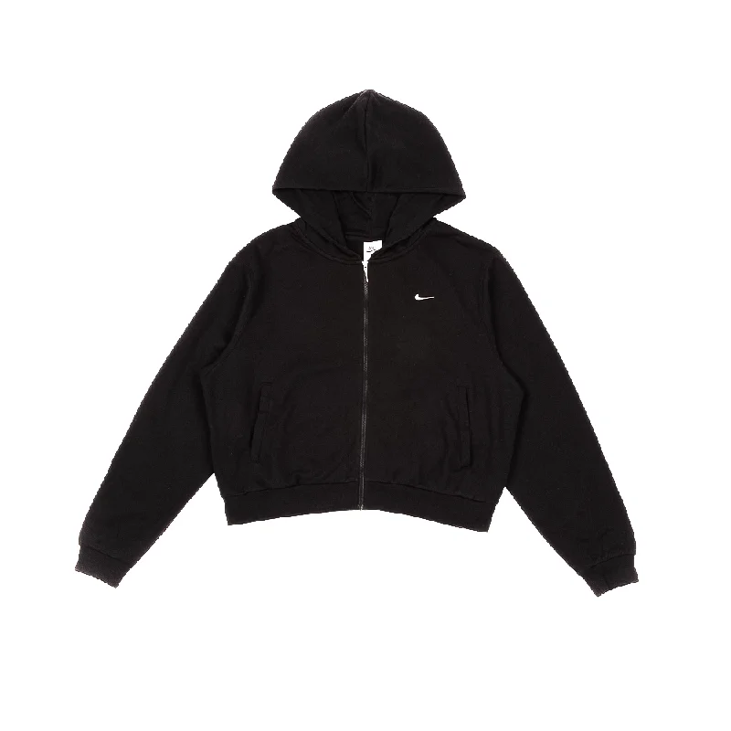 W NSW Chill Terry Loose FZ Hoodie 'Black' Hoodie with Mock Neck Collared Structured