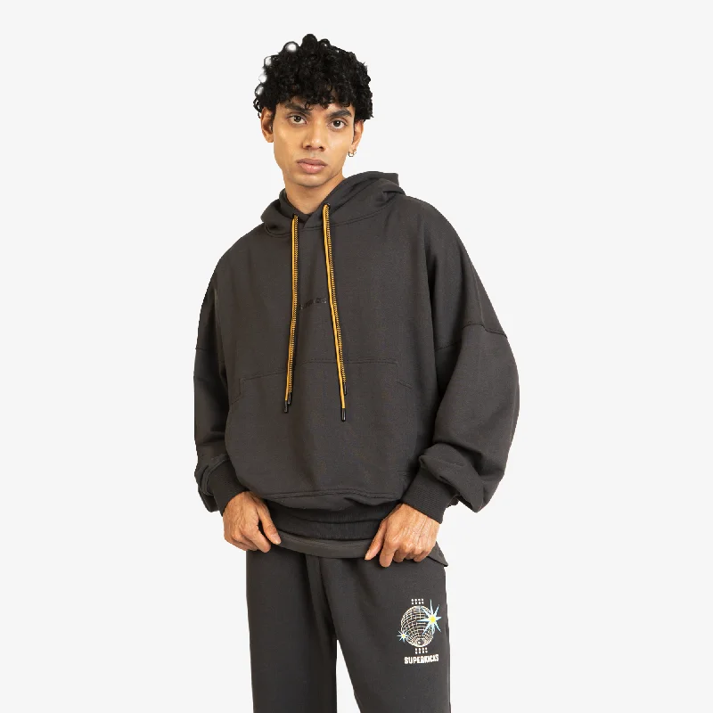 Superkicks | BASIC HOODIE  { ASPHALT Hoodie with Double Zipper Versatile Adjustable