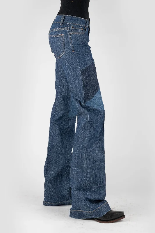 Women's Stetson Low Rise Moderate Fit Western Trouser Jeans w/ Patch Leg Trousers fashionable trendy