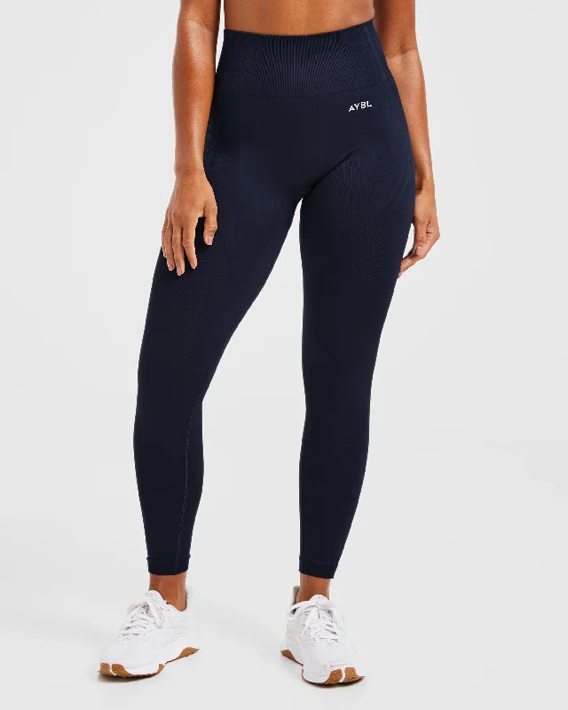Balance V3 Seamless Leggings - Navy Fashionable Tummy Control Leggings