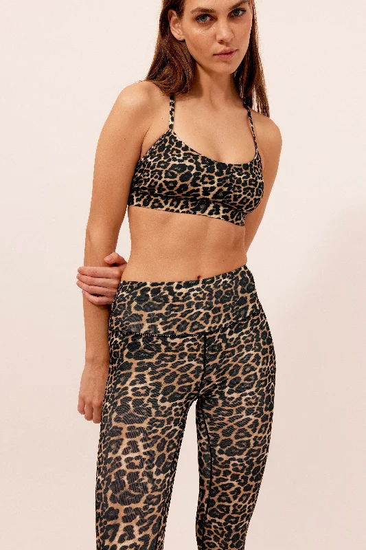 YOGA LEGGING LEOPARD Fashionable Ribbed Knit Leggings