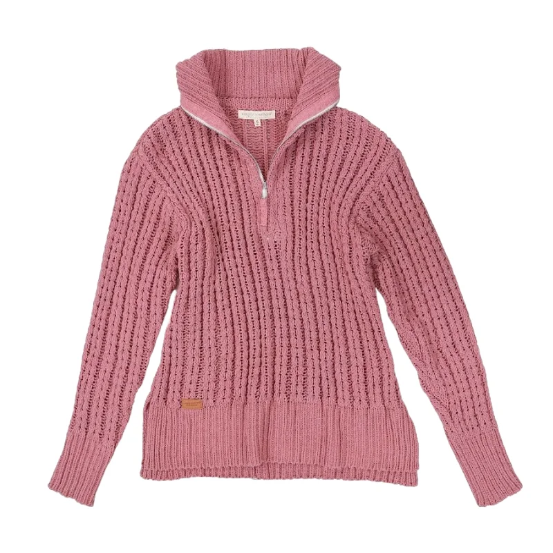 Simply Southern Ladies Knitted Plum Purple 1/4 Zip Pullover 0224-SWTR-SOSFT-PLUM Fleece Warm Pullover