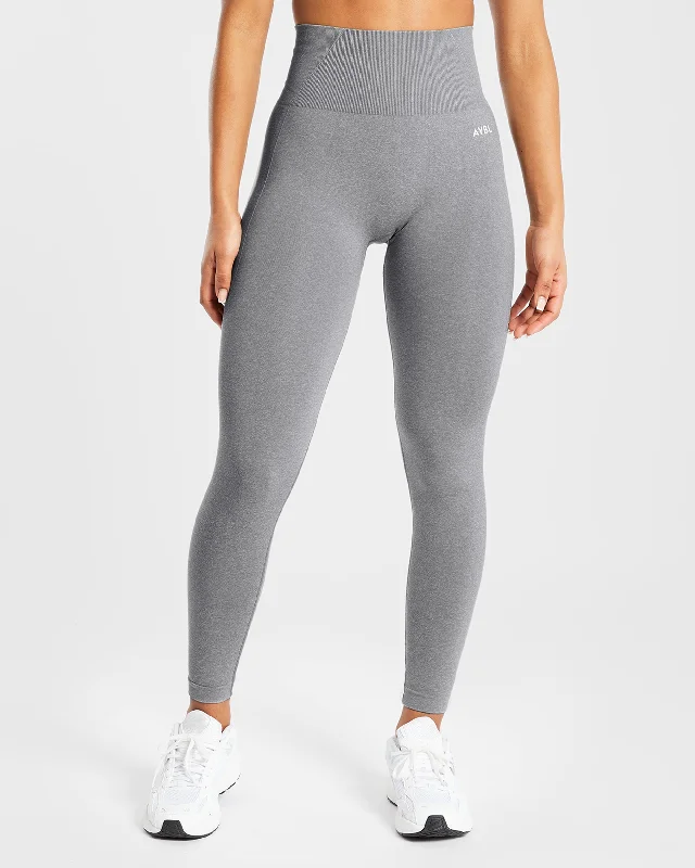 Empower Seamless Leggings - Grey Marl Trendy Sports Performance Leggings