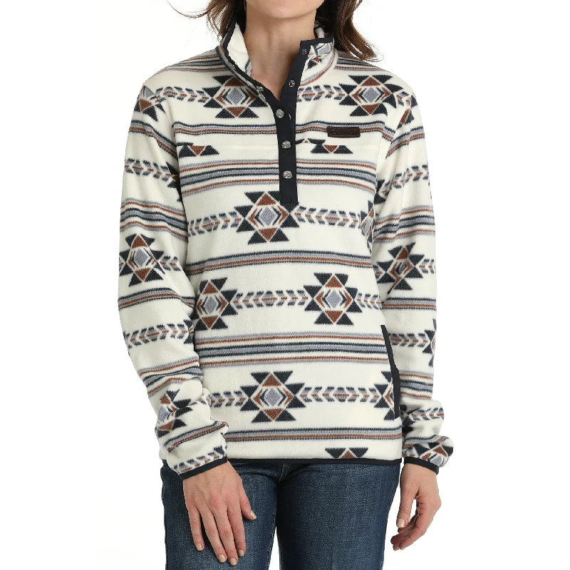 Cinch Ladies Polar Fleece Southwest Cream Pullover Sweater MAK9820019 Short Sleeve Top Cinch Ladies Polar Fleece Southwest Cream Pullover Sweater MAK9820019 Short Sleeve Top