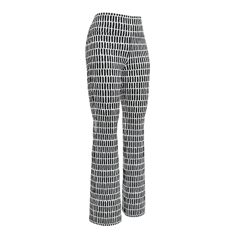 Strekkmønster Flare Leggings Comfortable Ribbed Waistband Leggings