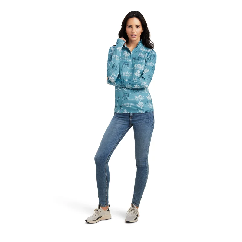 Ariat Ladies Lowell 2.0 Artic Blue Frost Base Layer Pullover 10041204 Ruffle Sleeve Feminine Ariat Ladies Lowell 2.0 Artic Blue Frost Base Layer Pullover 10041204 Ruffle Sleeve Feminine