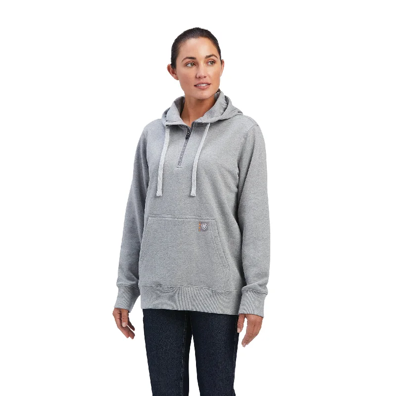 Ariat® Ladies Rebar Skill Set 1/2 Zip Grey Pullover Hoodie 10041598 Jewel Neck Pullover Ariat® Ladies Rebar Skill Set 1/2 Zip Grey Pullover Hoodie 10041598 Jewel Neck Pullover