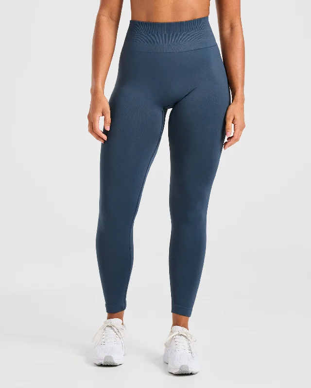Power Seamless Leggings - Ocean Teal Comfortable Tummy Shaping Leggings