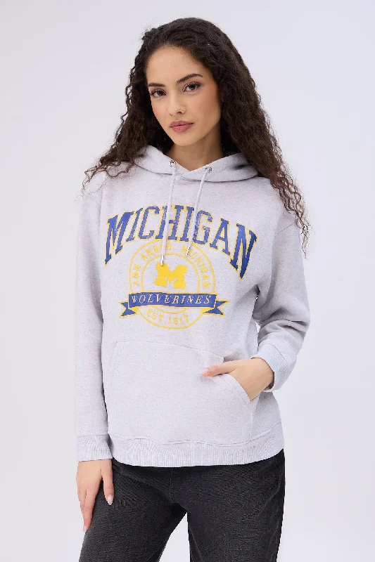 Michigan M Wolverines Graphic Hoodie Hoodie with Lining Warm Insulated