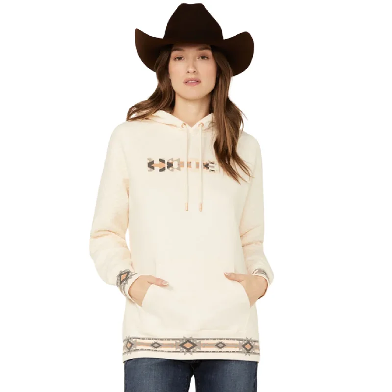 Hooey Ladies Aztec Graphic Cream Pullover Hoodie HH1256CR Asymmetrical Neck Pullover Hooey Ladies Aztec Graphic Cream Pullover Hoodie HH1256CR Asymmetrical Neck Pullover
