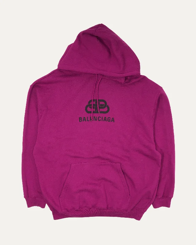 BB Logo Hoodie Hoodie with Tied Waist Feminine Flattering