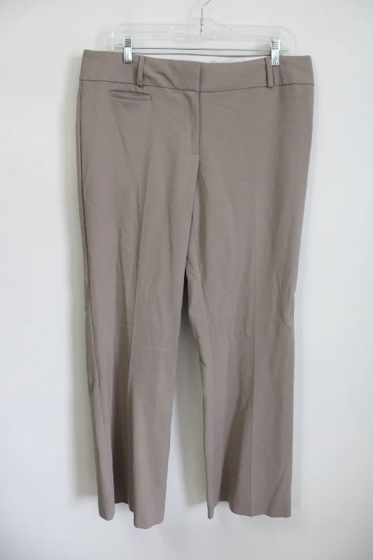 LOFT Tan Julie Trouser Pant | 12 Trousers Low Rise Relaxed