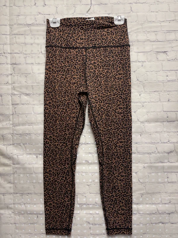 Size Small Ladies Brown Animal Print Leggings Elegant Full-Body Leggings