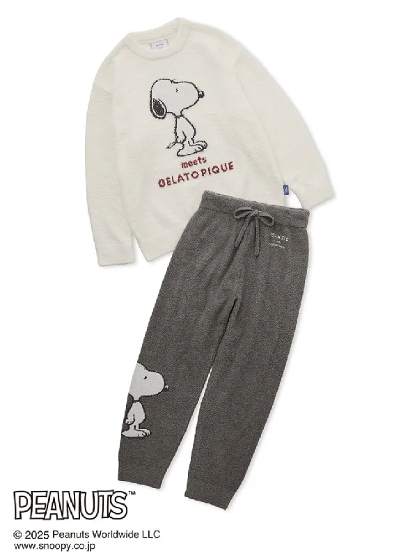 [PEANUTS] Baby Moco Jacquard Pullover & Pants Set Open Neck Pullover
