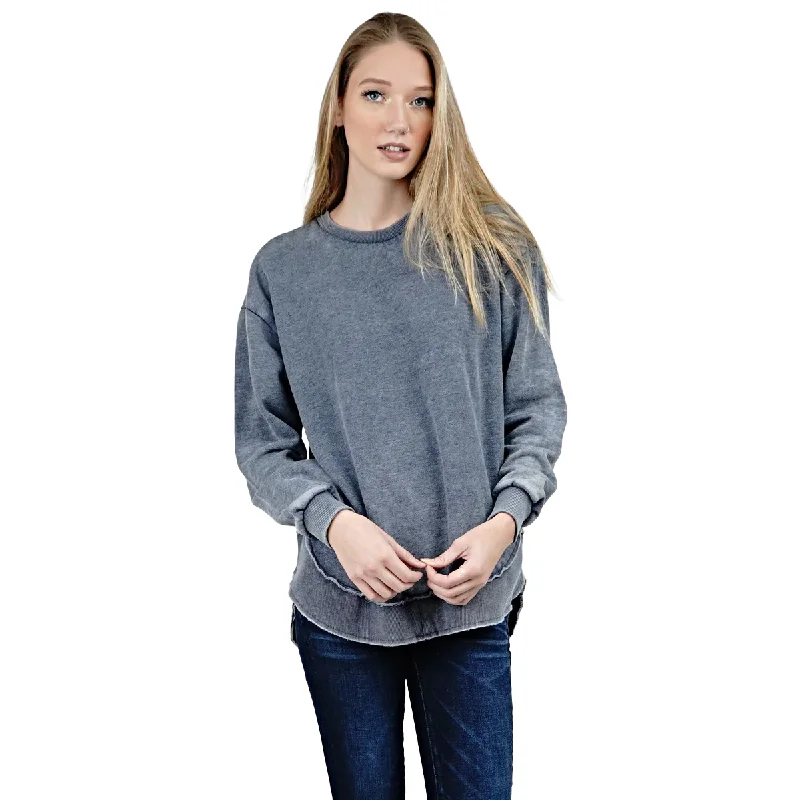 Royce Ladies Fleece Beach Navy Blue Poncho Pullover RDG65W10SLD-NVY Bardot Neck Top