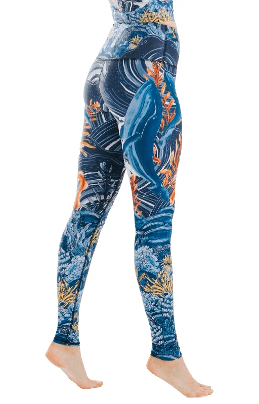 Whale Hello Printed Yoga Leggings Comfortable Full-Body Compression Leggings