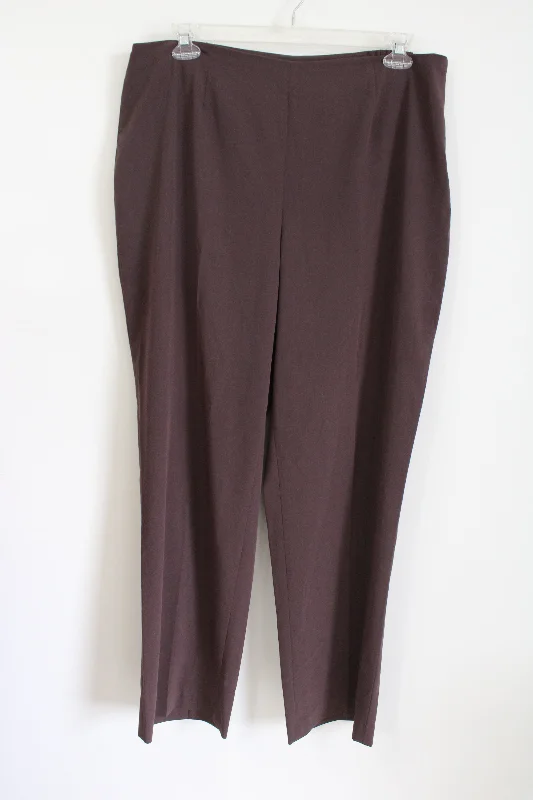 Evan-Picone Brown Trouser Pant | 18W Trousers Exclusive Limited