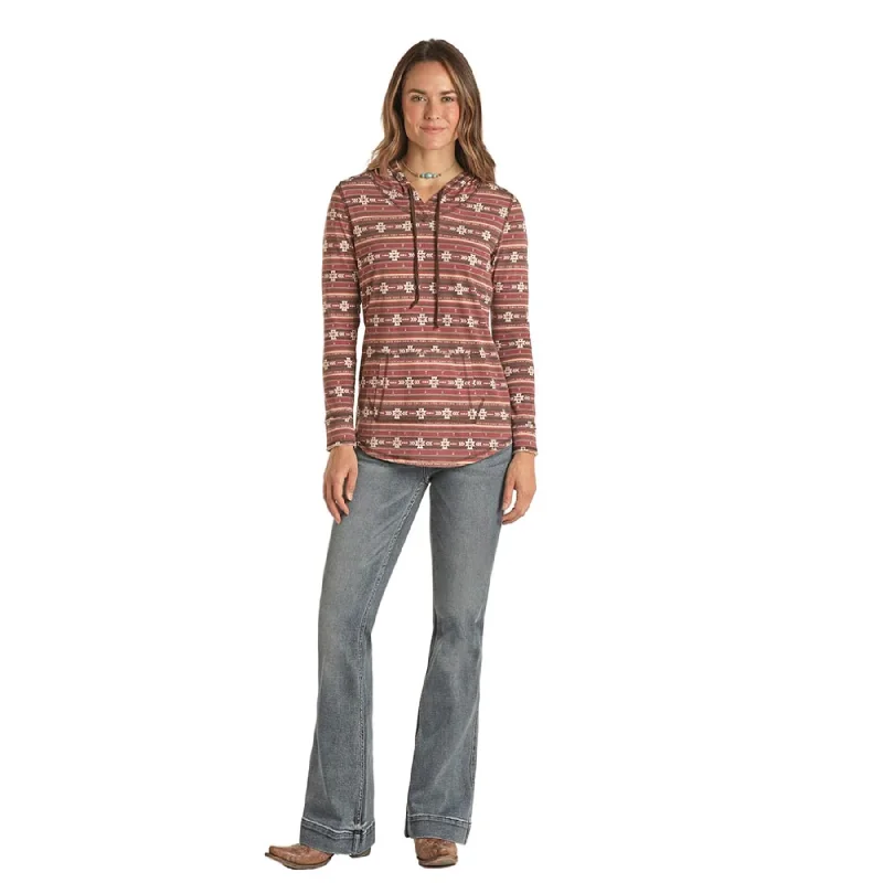 Panhandle White Label Ladies Aztec Knit Hooded Pullover L8H2078 Alpaca Blend Soft