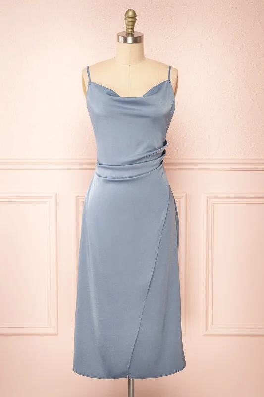 Chloe Blue Grey | Cowl Neck Satin Midi Slip Dress Fashionable Floral Embroidery Midi Dress Chloe Blue Grey | Cowl Neck Satin Midi Slip Dress Fashionable Floral Embroidery Midi Dress
