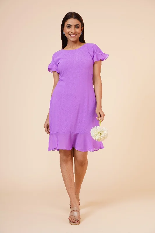 Women's Mauve Midi Casual Dress - MIRACOLOS by Ruchi Cozy Knit Midi Dress