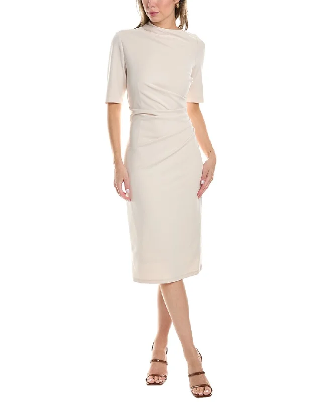 Maggy London Draped Midi Sheath Dress Cozy A-Line Midi Dress