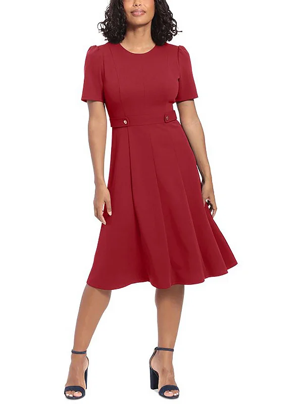 Plus Womens Cocktail Midi Fit & Flare Dress Chic Bohemian Midi Dress