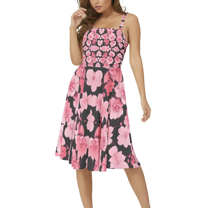 Silver grey white hair inspiration Square Neck Flare Hem Midi pink flower Dress Fashionable Polka Dot Midi Dress Silver grey white hair inspiration Square Neck Flare Hem Midi pink flower Dress Fashionable Polka Dot Midi Dress