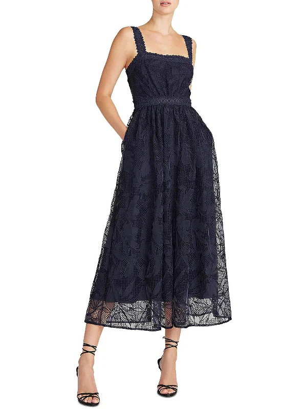 Womens Lace Midi Fit & Flare Dress Cozy Ribbed Knit Midi Dress