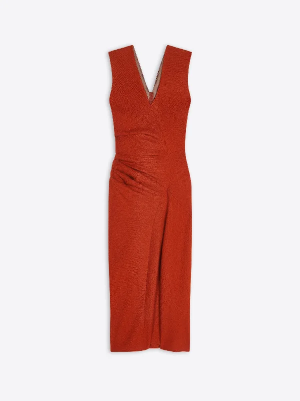 Midi draped dress Cozy Wide Strap Midi Dress