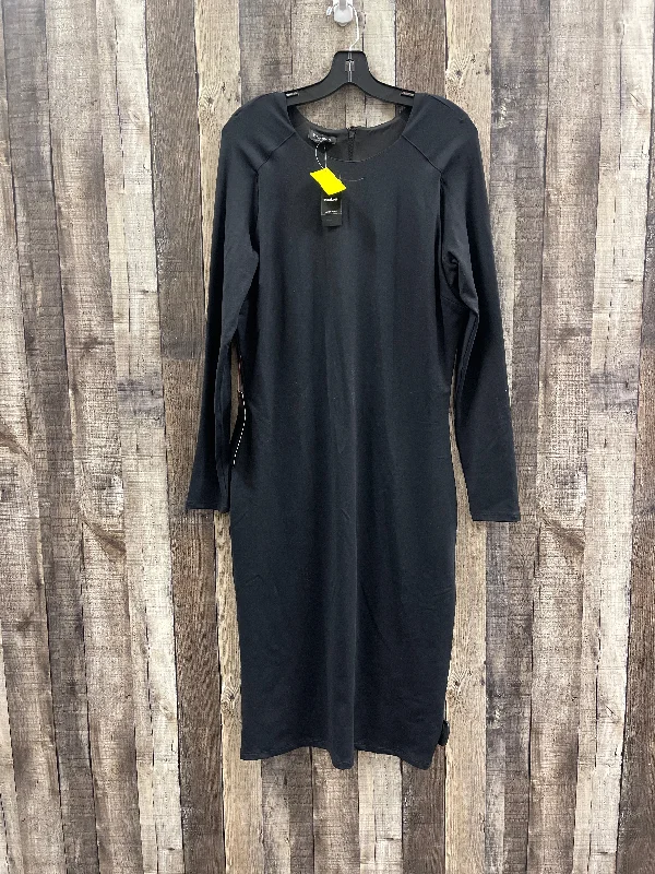 Dress Casual Midi By Bebe In Black, Size: Xl Comfortable Denim Midi Dress