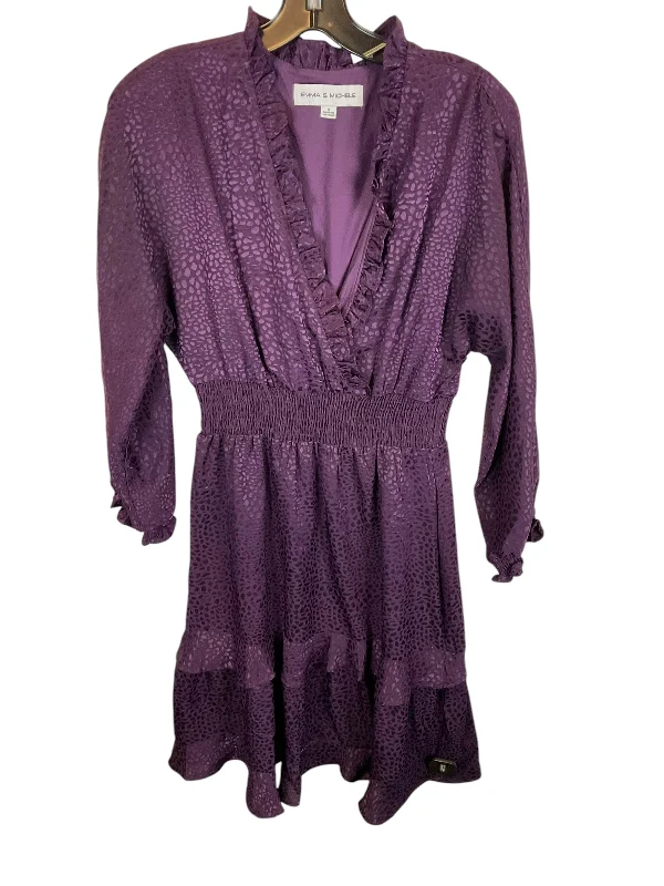 Dress Casual Midi By Emma And Michele In Purple, Size: S Elegant Puff Sleeve Midi Dress