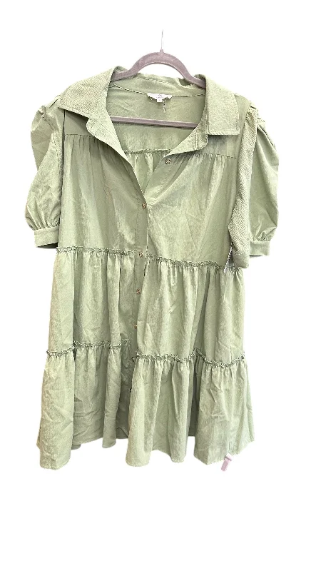 Dress Casual Midi By Entro In Green, Size: L Trendy Flared Sleeve Midi Dress
