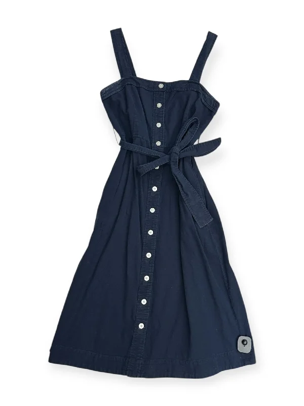 Dress Casual Midi By Everlane In Navy, Size: 8 Elegant Satin Midi Dress