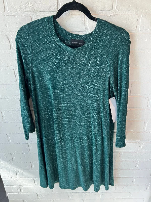 Dress Casual Midi By Fortune & Ivy In Green, Size: L Comfortable Stretch Midi Dress