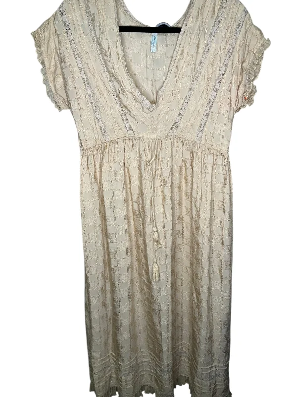Dress Casual Midi By Free People In Gold, Size: S Chic Floral Print Midi Dress