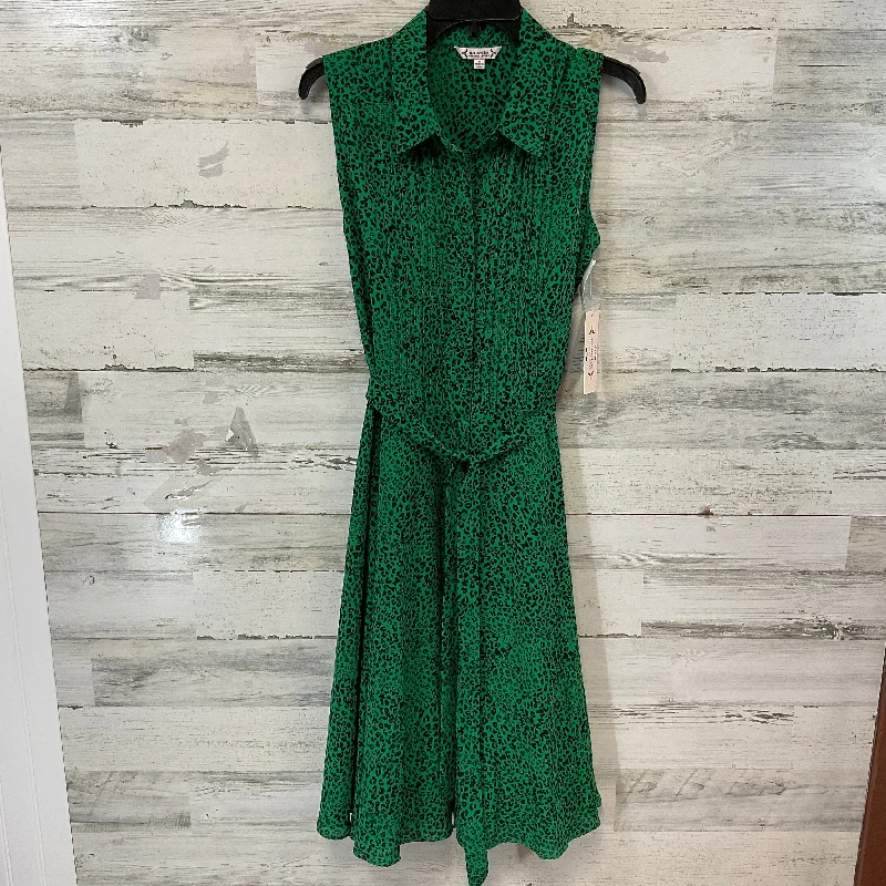 Dress Casual Midi By Nanette By Nanette Lepore In Green, Size: M Elegant Pleated Detail Midi Dress